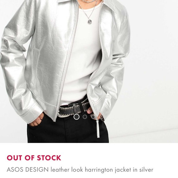 ASOS Silver Lightweight Jacket - Picture 3 of 5